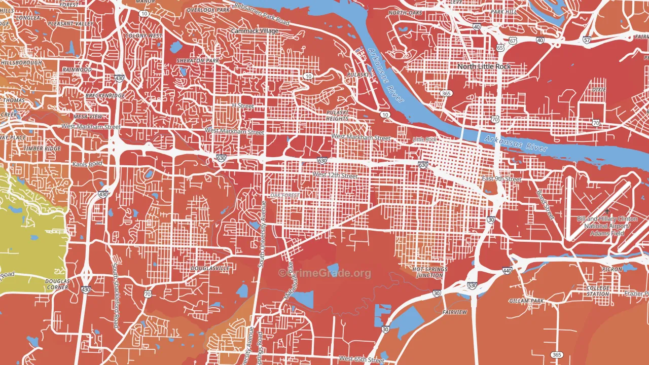 Stephens, Little Rock, AR Map of Vehicle Theft Rates