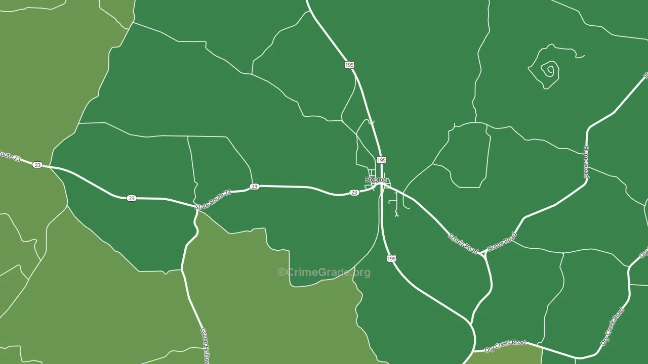 Steptoe, WA Map of Vehicle Theft Rates