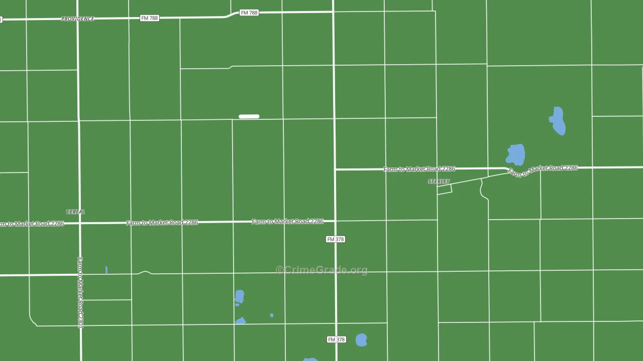 Sterley, TX Map of Vehicle Theft Rates