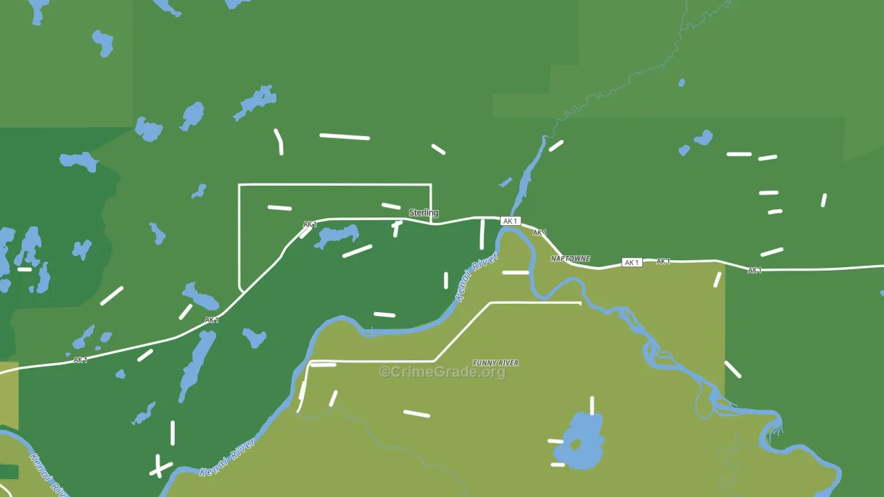 Sterling, AK Map of Vehicle Theft Rates