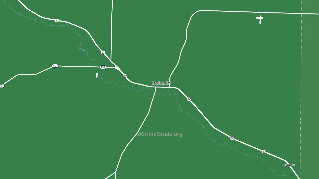 Sterling City, TX Map of Vehicle Theft Rates