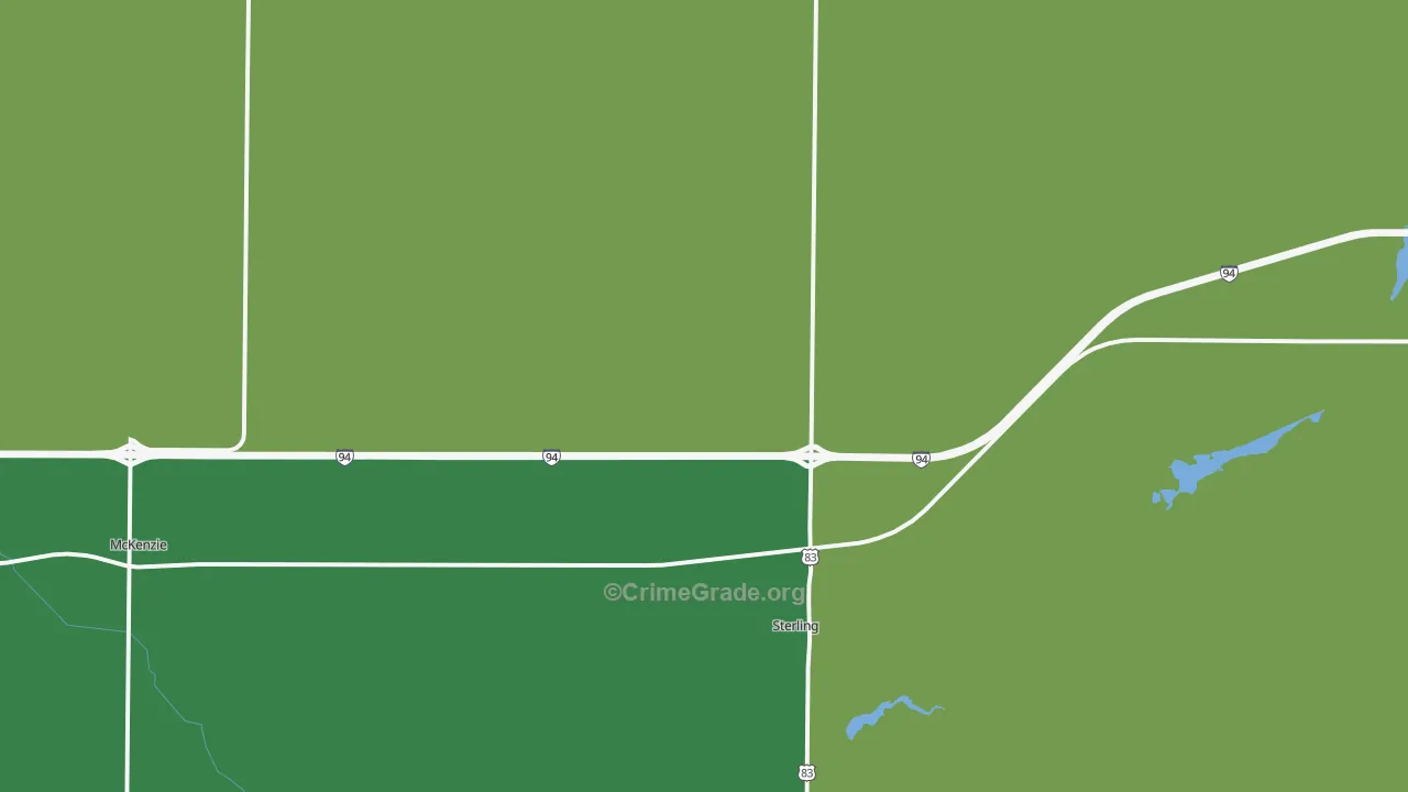 Sterling, ND Map of Vehicle Theft Rates