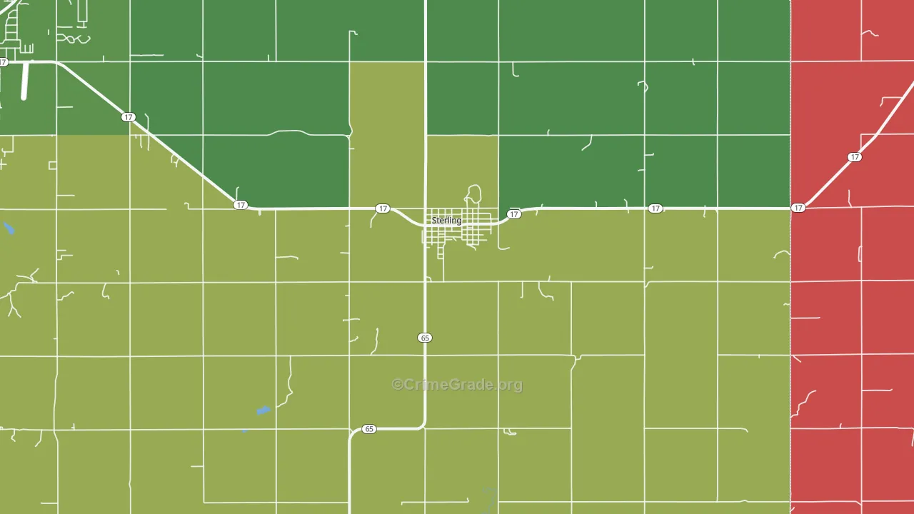 Sterling, OK Map of Vehicle Theft Rates