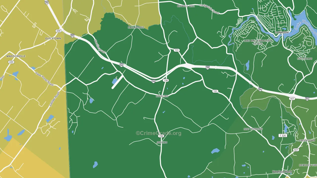 Sterling, PA Map of Vehicle Theft Rates