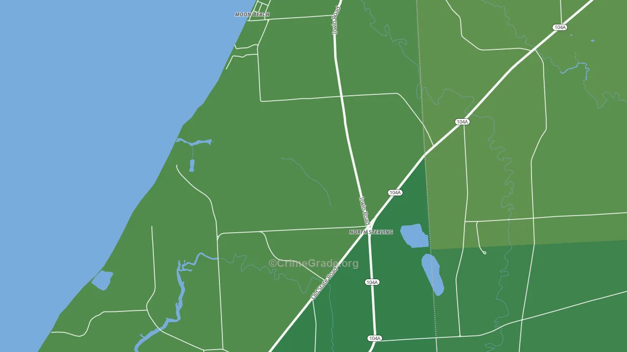 Sterling Valley, NY Map of Vehicle Theft Rates