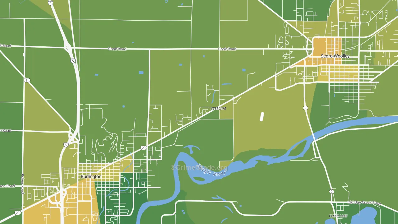 Sterling, WA Map of Vehicle Theft Rates