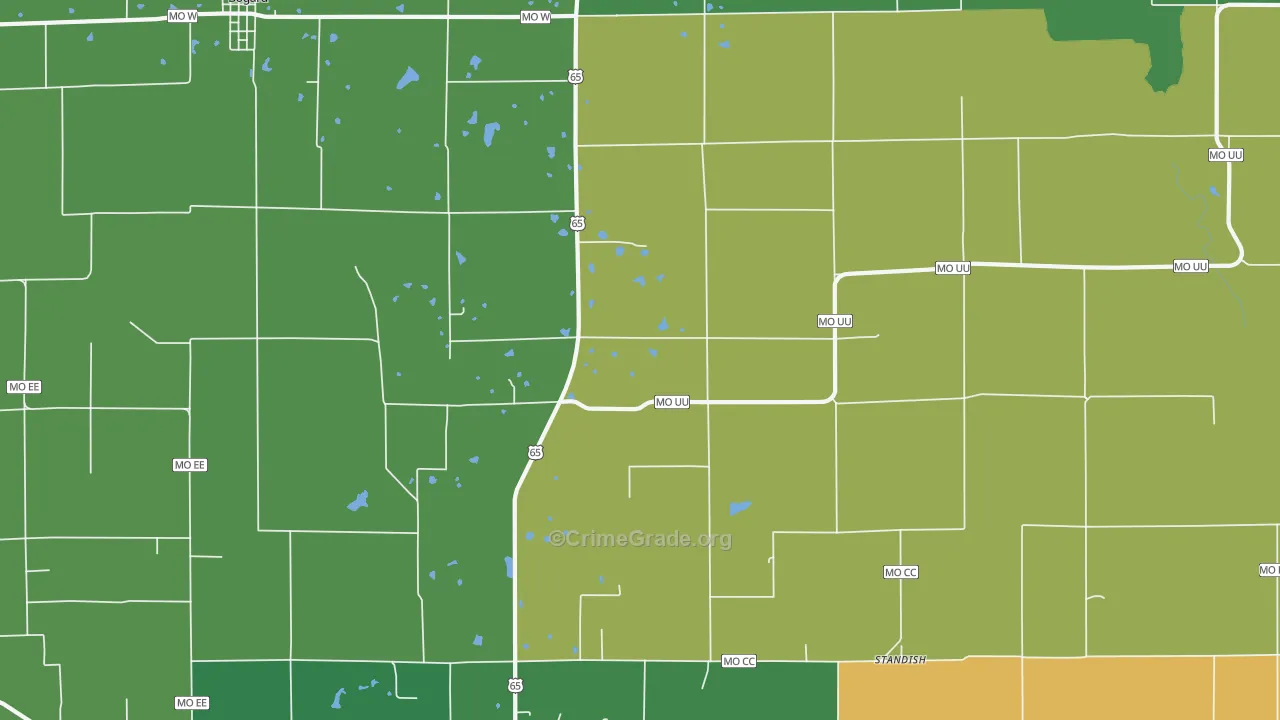 Stet, MO Map of Vehicle Theft Rates