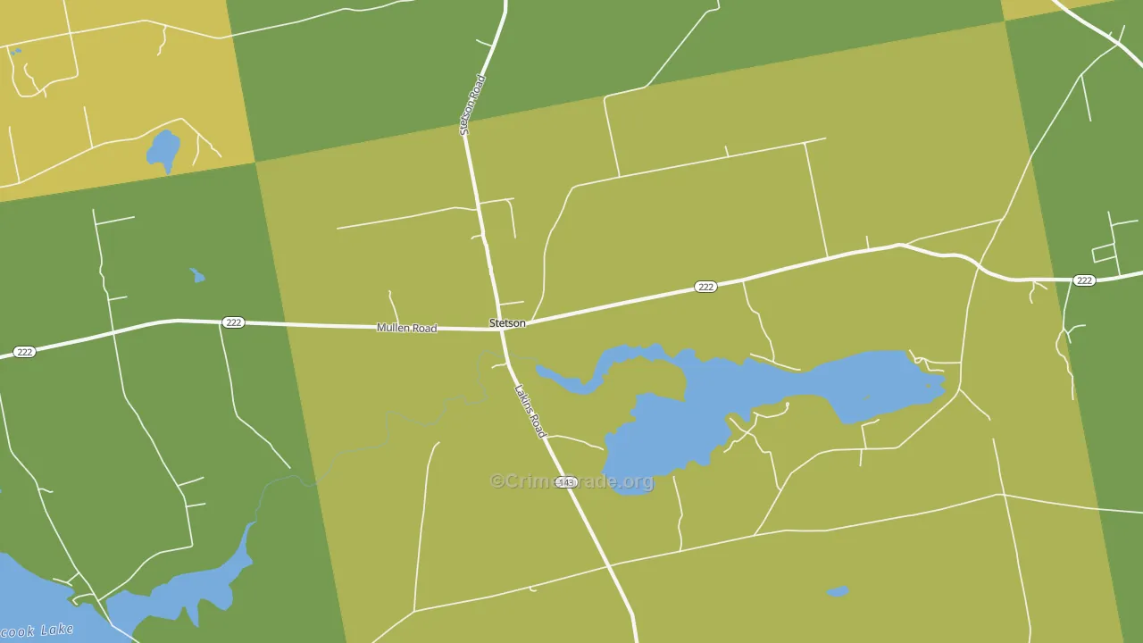 Stetson, ME Map of Vehicle Theft Rates