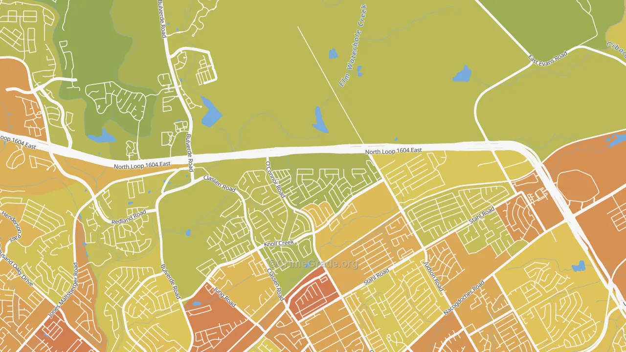 Steubing Ranch, San Antonio, TX Map of Vehicle Theft Rates
