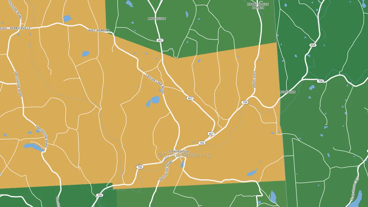 Stevensville, PA Map of Vehicle Theft Rates