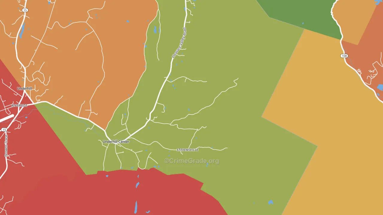 Stevensville, VT Map of Vehicle Theft Rates