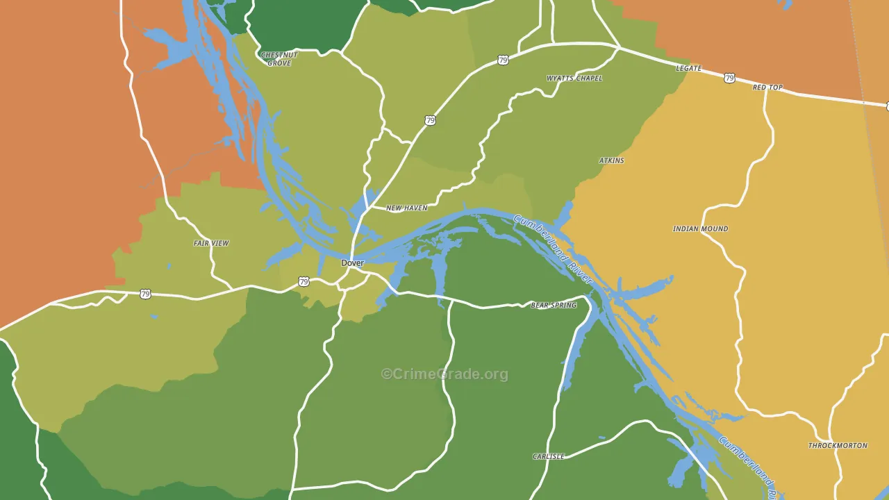 Stewart County, TN Map of Vehicle Theft Rates