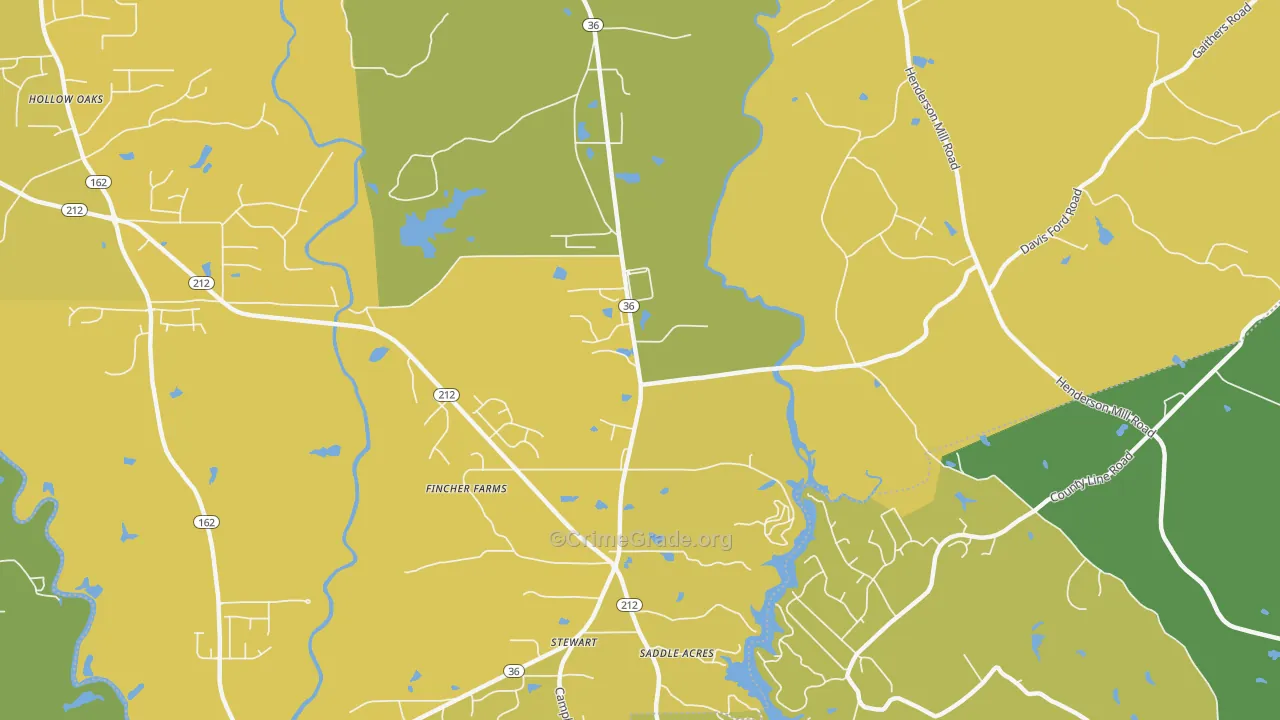 Stewart, GA Map of Vehicle Theft Rates