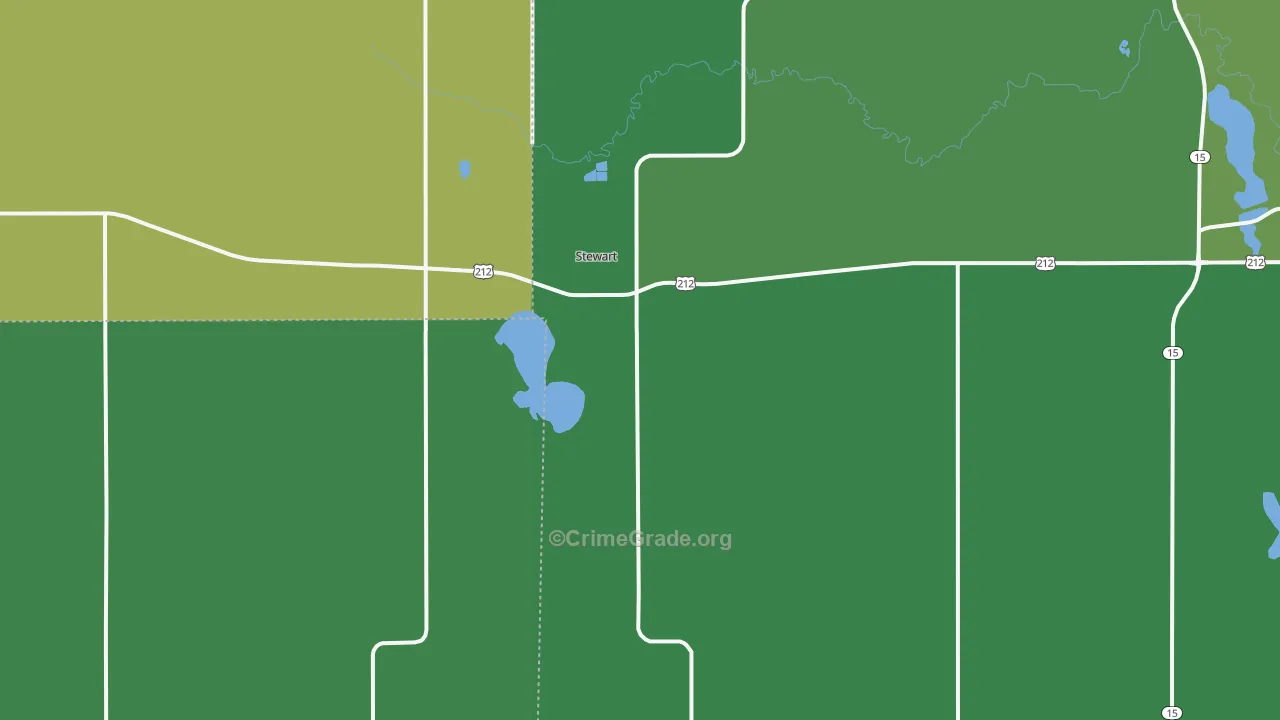 Stewart, MN Map of Vehicle Theft Rates
