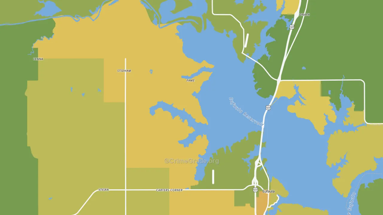 Stidham, OK Map of Vehicle Theft Rates