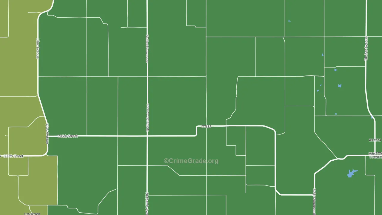 Stiles, IA Map of Vehicle Theft Rates