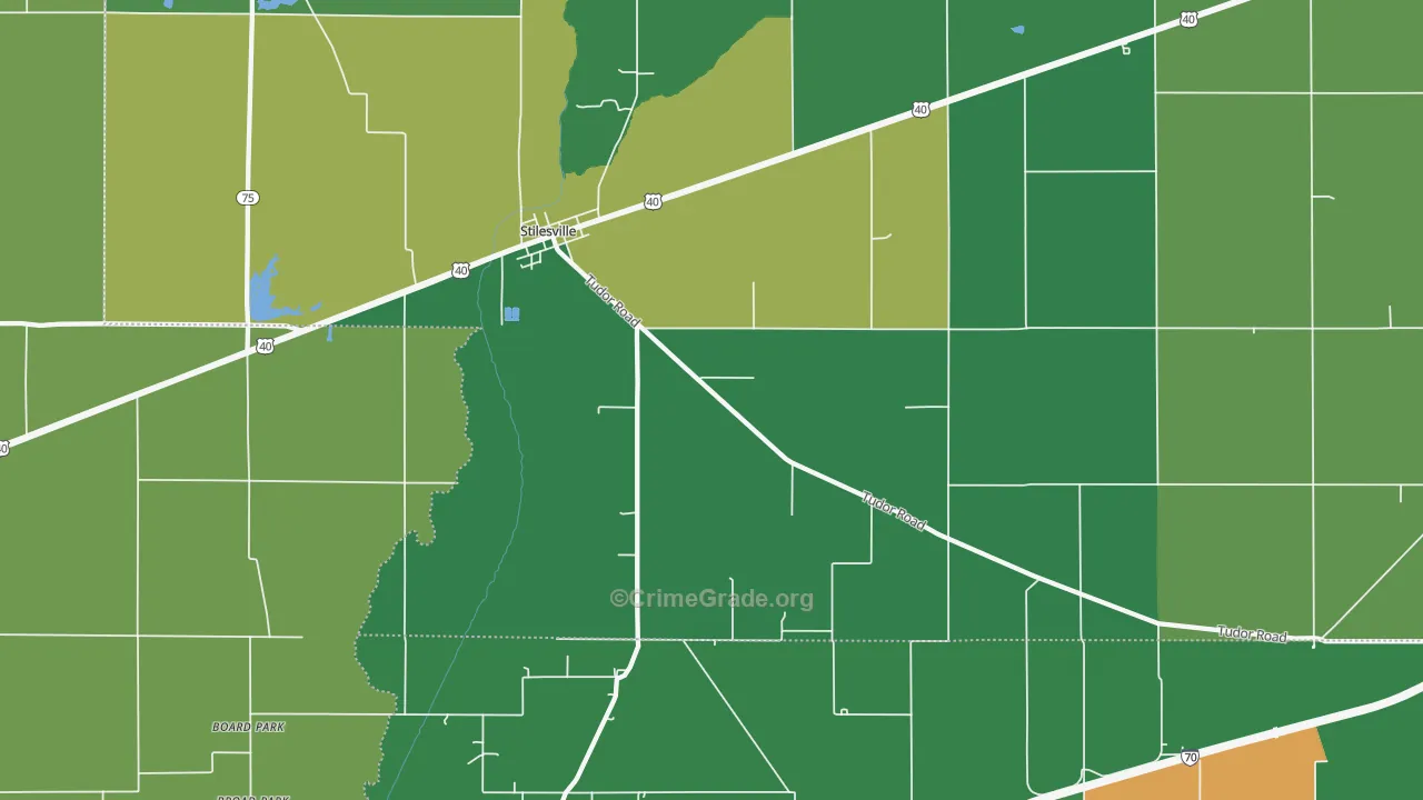 Stilesville, IN Map of Vehicle Theft Rates
