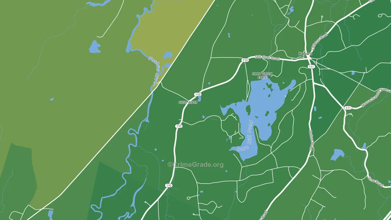 Still River, MA Map of Vehicle Theft Rates