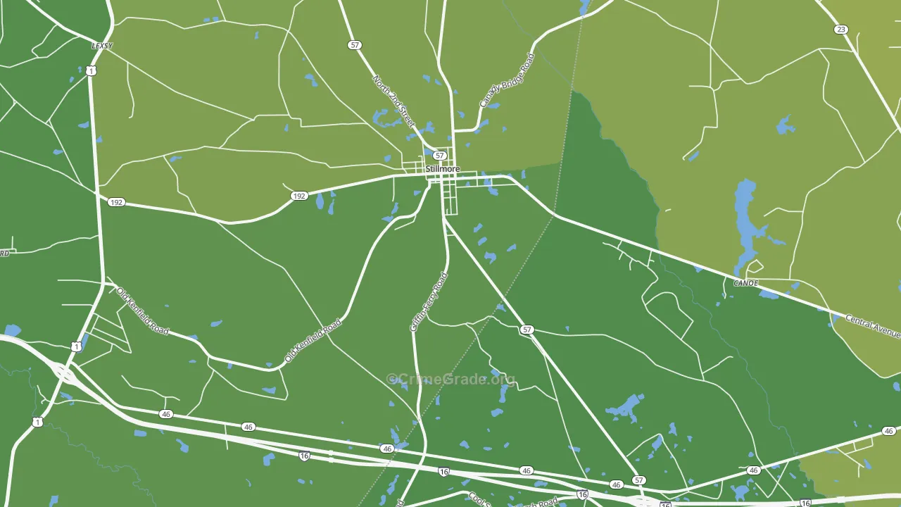 Stillmore, GA Map of Vehicle Theft Rates