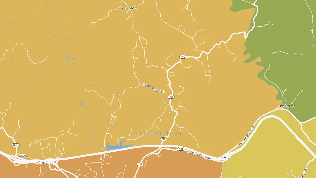 Stillwater, KY Map of Vehicle Theft Rates