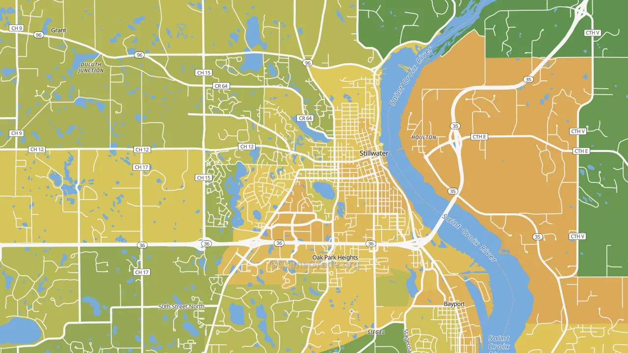 Stillwater, MN Map of Vehicle Theft Rates