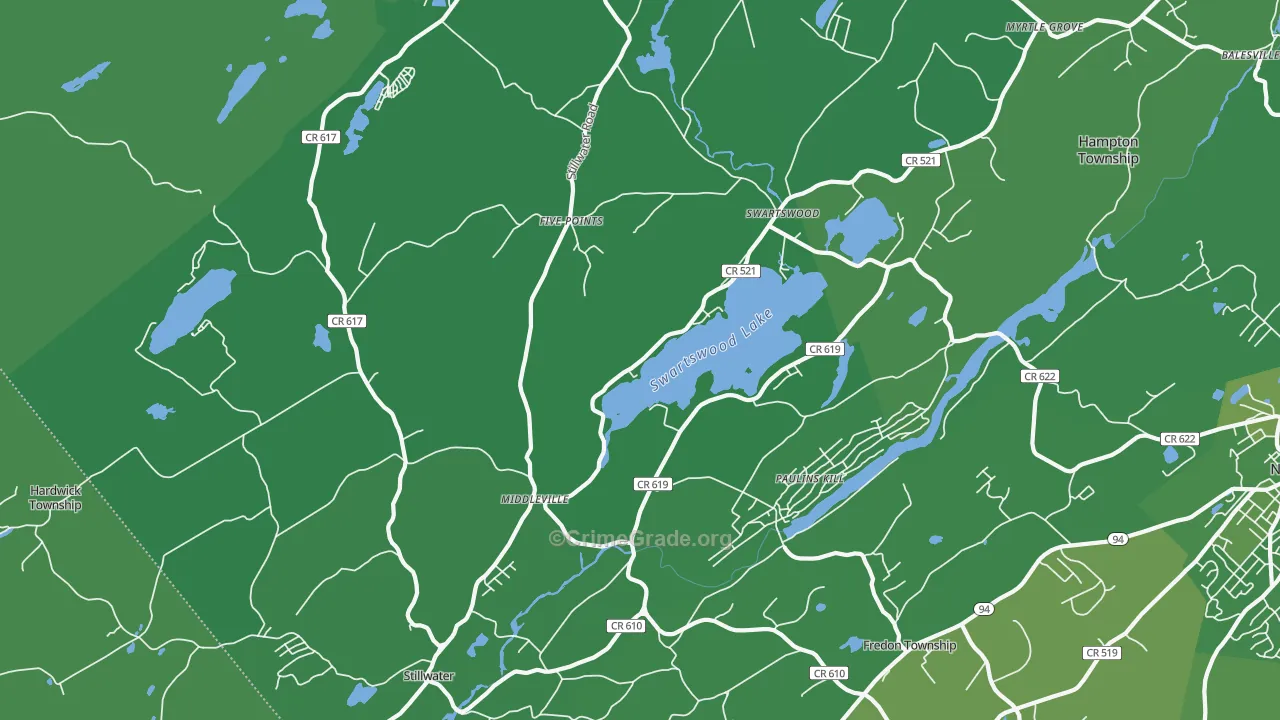 Stillwater, NJ Map of Vehicle Theft Rates