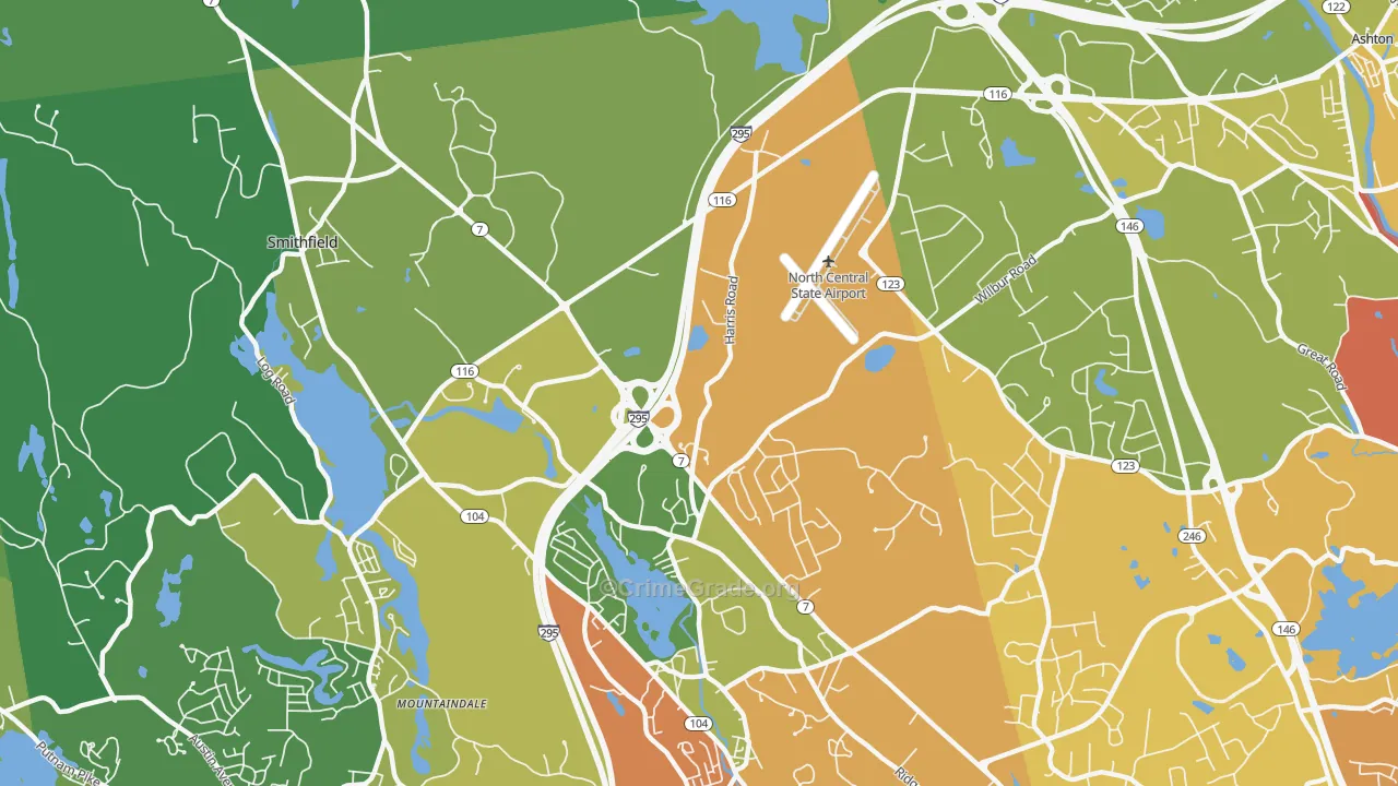 Stillwater, RI Map of Vehicle Theft Rates
