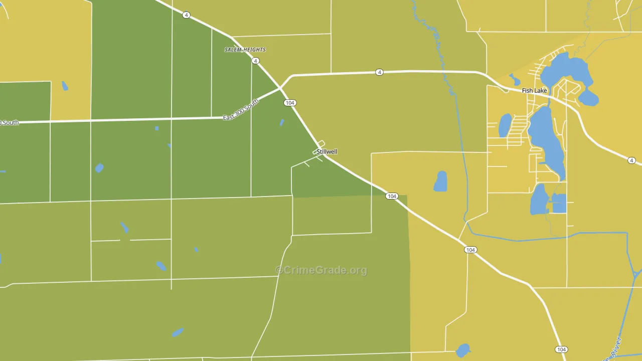 Stillwell, IN Map of Vehicle Theft Rates