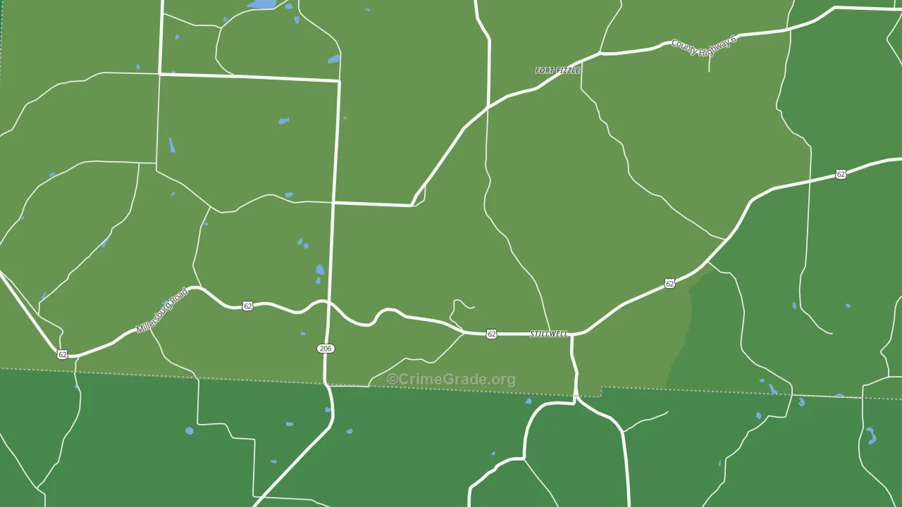 Stillwell, OH Map of Vehicle Theft Rates