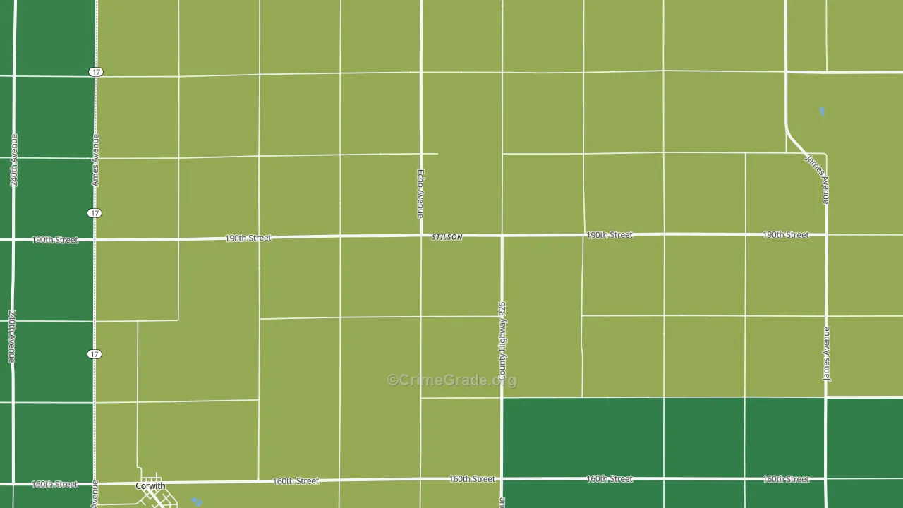 Stilson, IA Map of Vehicle Theft Rates