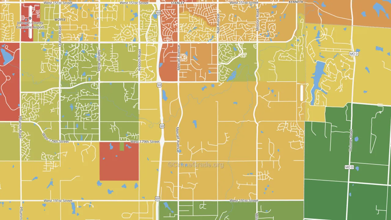 Stilwell, KS Map of Vehicle Theft Rates