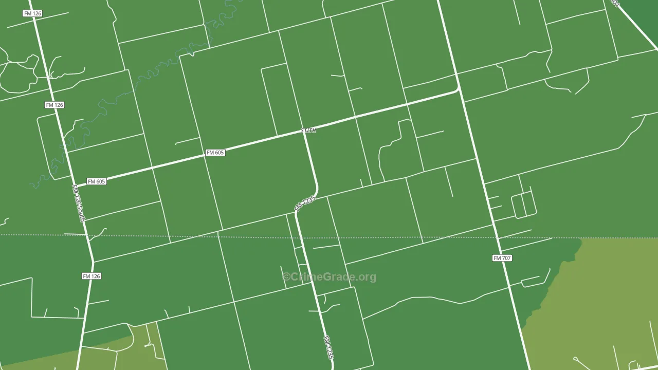 Stith, TX Map of Vehicle Theft Rates