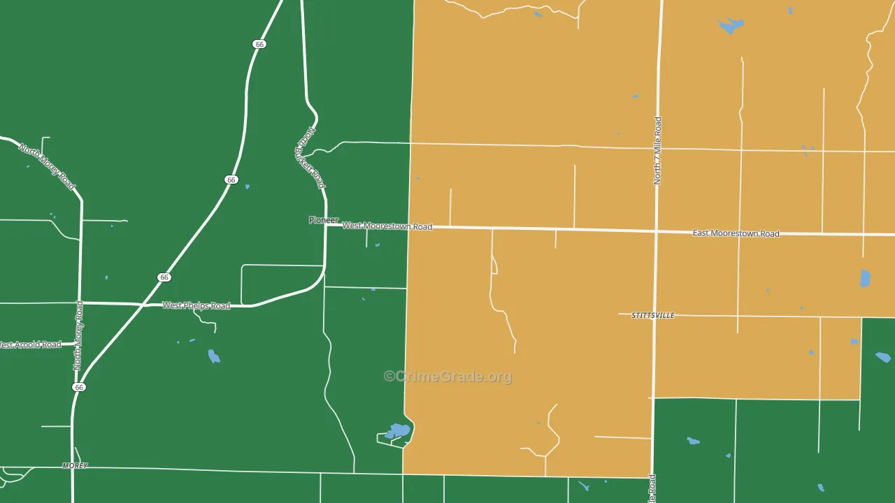 Stittsville, MI Map of Vehicle Theft Rates