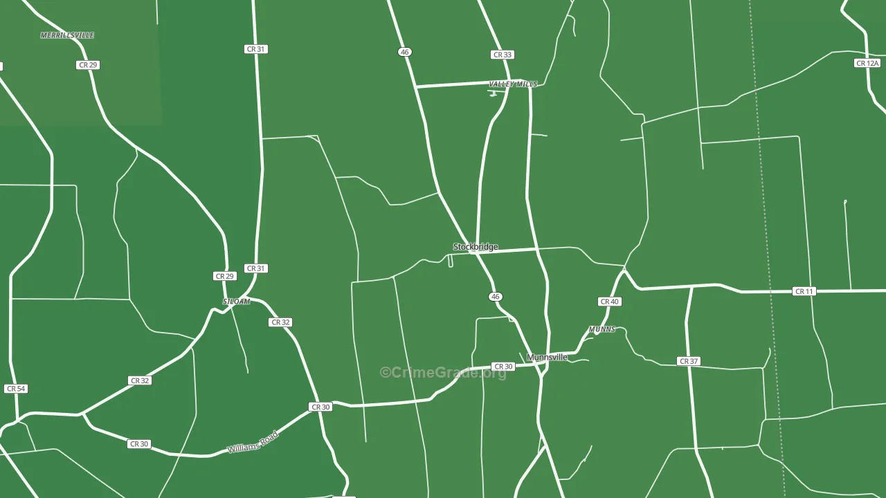 Stockbridge, NY Map of Vehicle Theft Rates