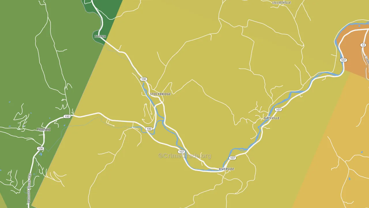 Stockbridge, VT Map of Vehicle Theft Rates