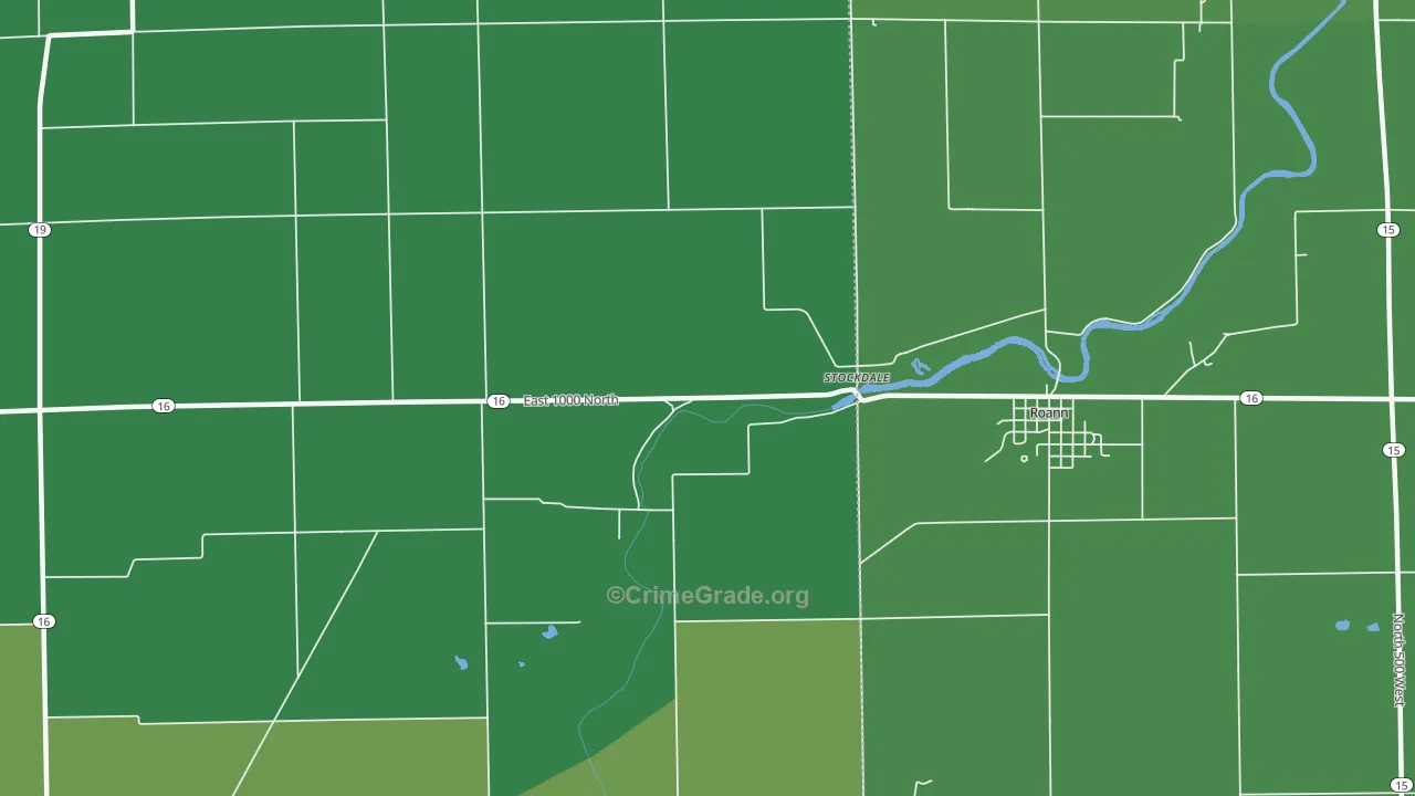 Stockdale, IN Map of Vehicle Theft Rates