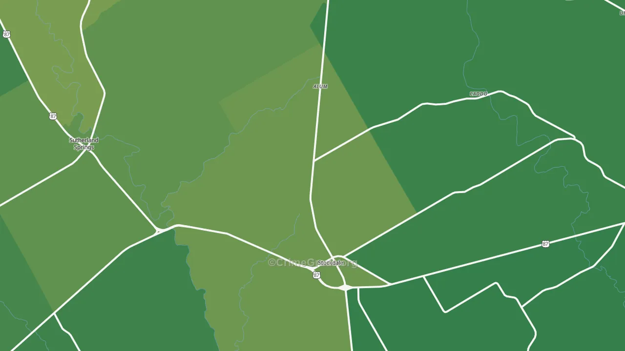 Stockdale, TX Map of Vehicle Theft Rates