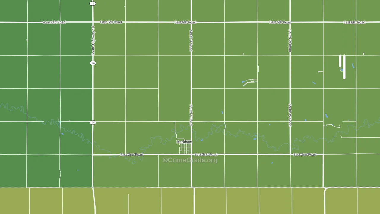 Stockham, NE Map of Vehicle Theft Rates