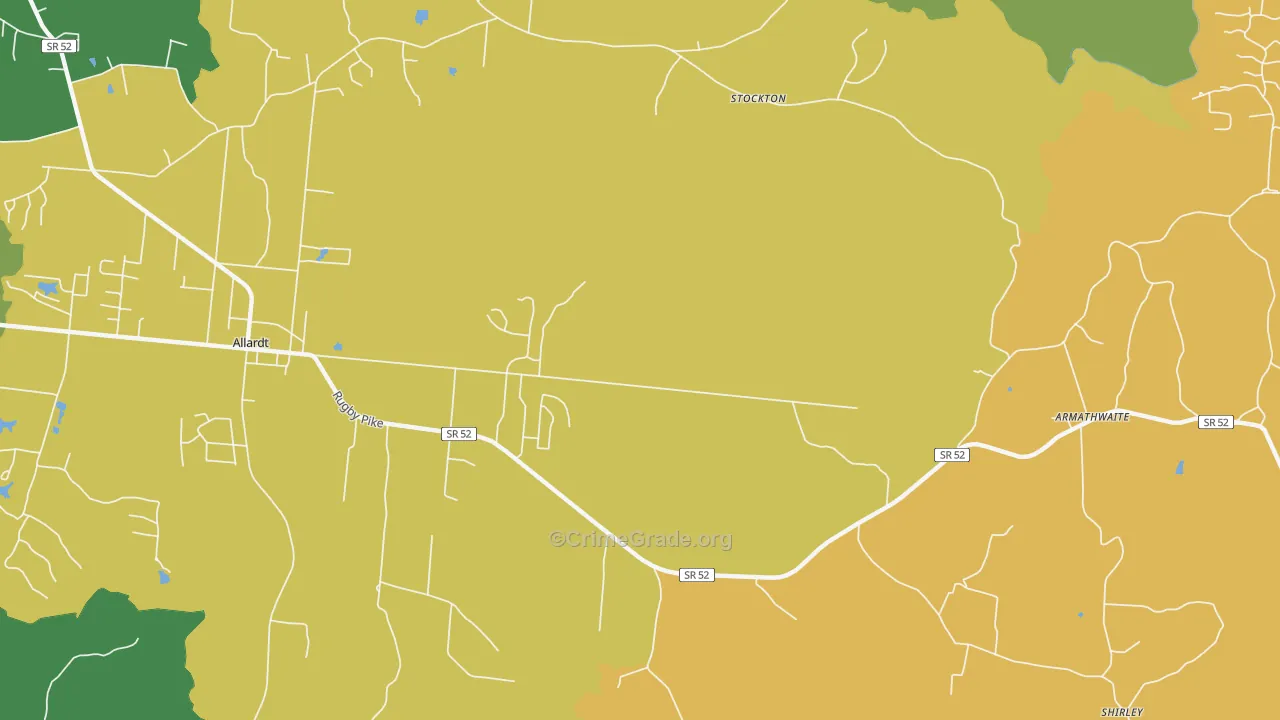 Stockton, TN Map of Vehicle Theft Rates