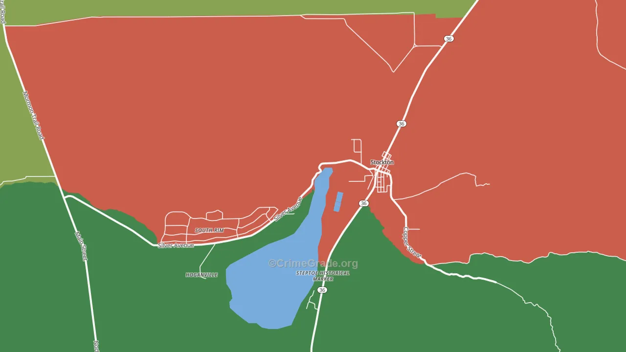 Stockton, UT Map of Vehicle Theft Rates