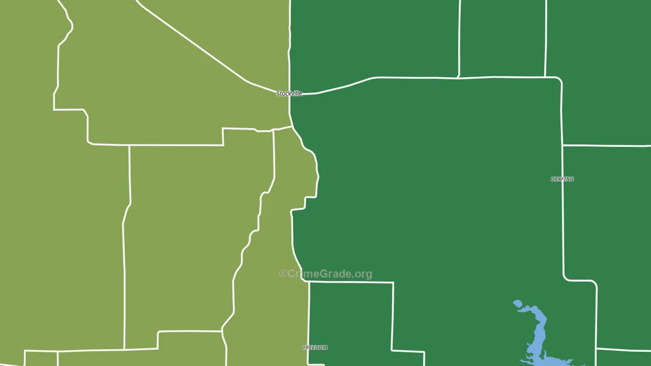 Stockville, NE Map of Vehicle Theft Rates