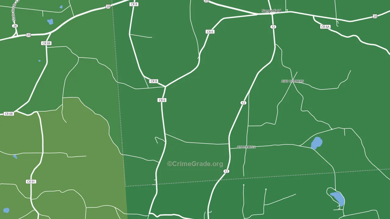 Stockwell, NY Map of Vehicle Theft Rates