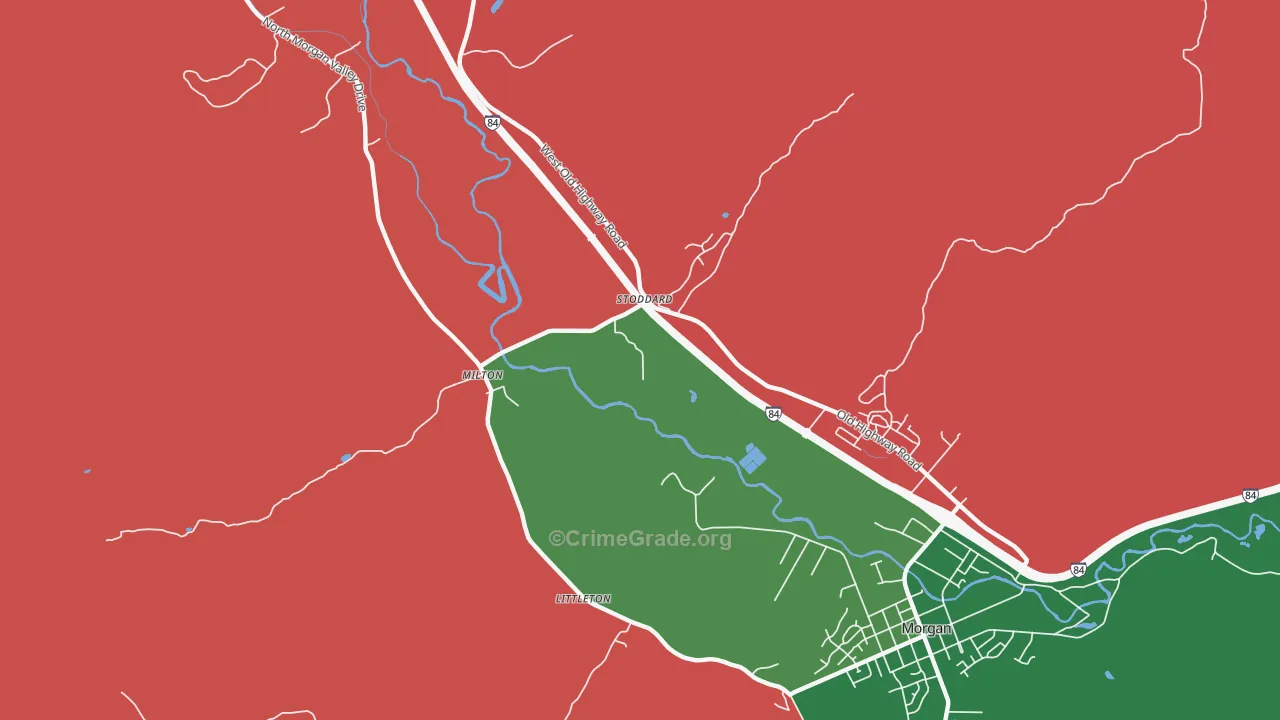 Stoddard, UT Map of Vehicle Theft Rates