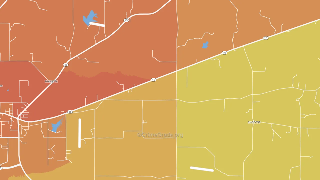 Stokes, MS Map of Vehicle Theft Rates
