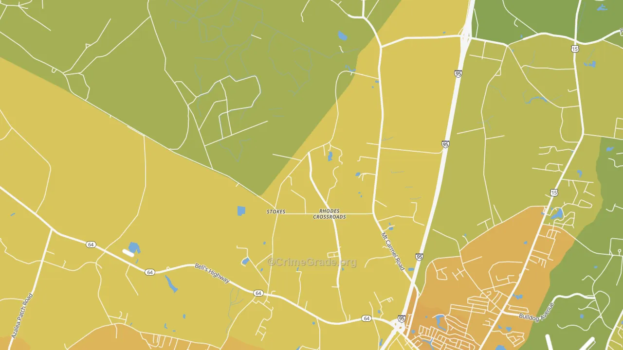 Stokes, SC Map of Vehicle Theft Rates