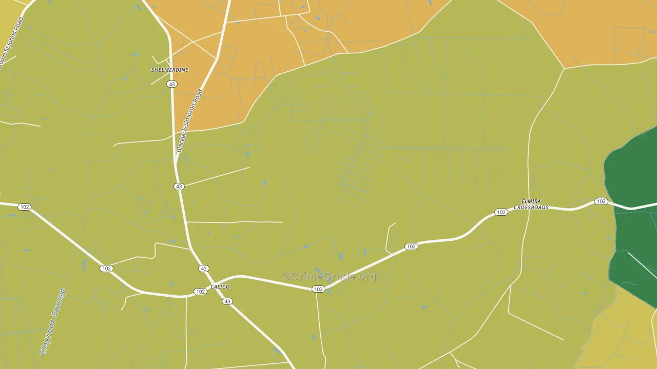 Stokestown, NC Map of Vehicle Theft Rates