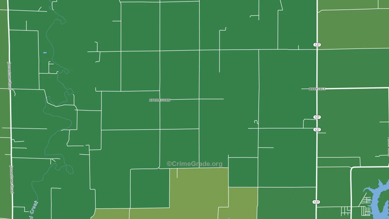 Stolletown, IL Map of Vehicle Theft Rates