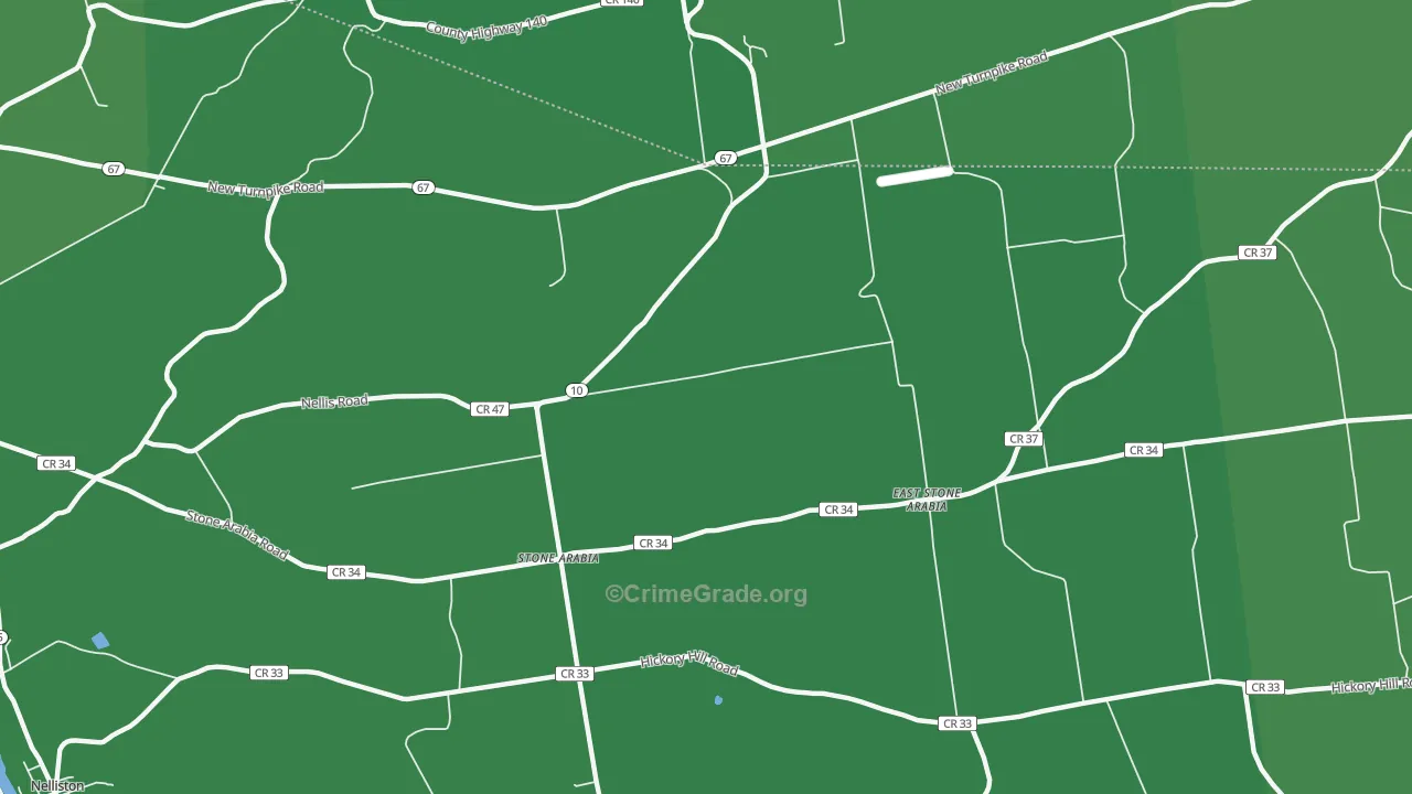 Stone Arabia, NY Map of Vehicle Theft Rates