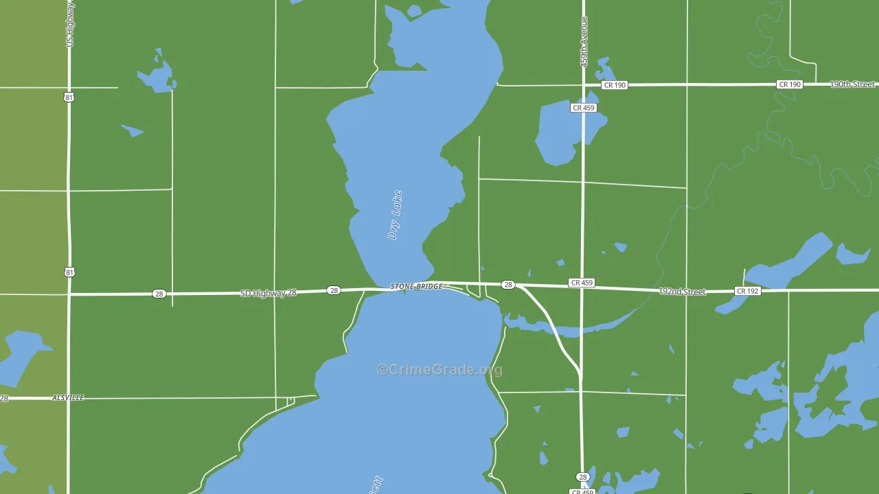 Stone Bridge, SD Map of Vehicle Theft Rates