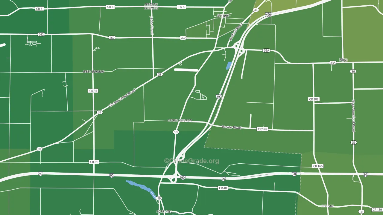Stone Church, NY Map of Vehicle Theft Rates